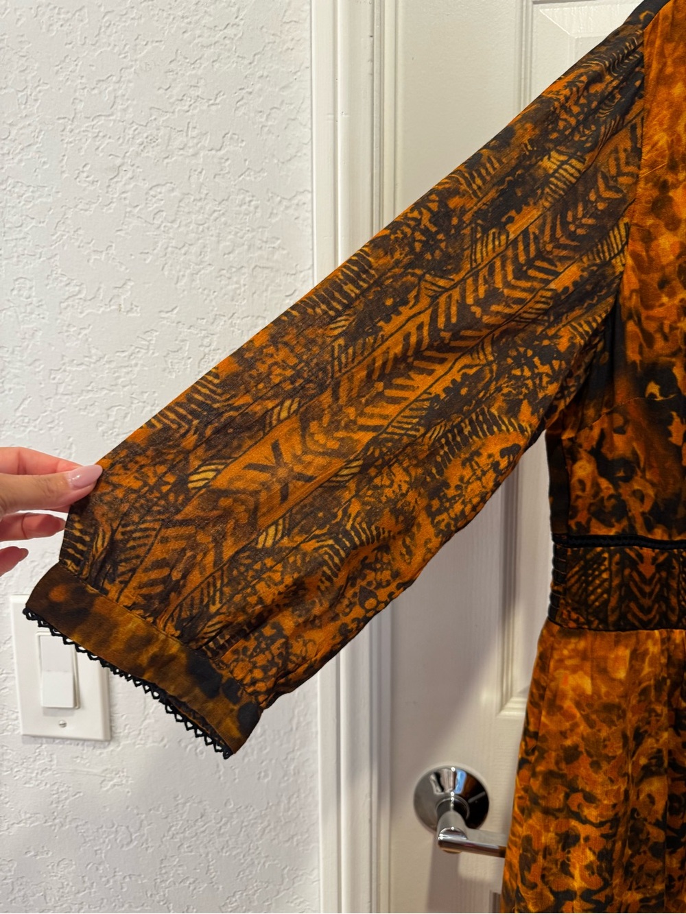 Soft Surroundings Venetian Fall Maxi Dress Smocked Waist - Picture 6 of 8